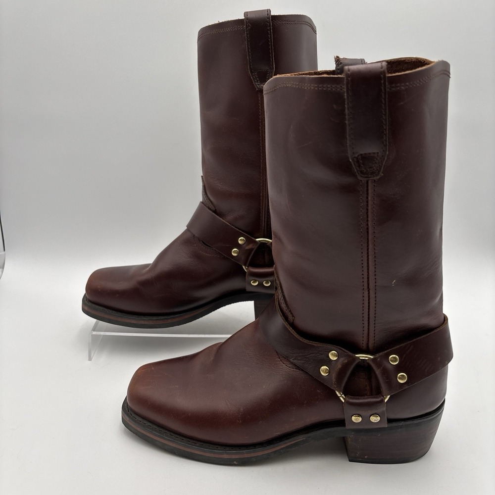 VTG Dingo Mens 10D Engineer Harness Boots Brown Leather Western Cowboy DI19056